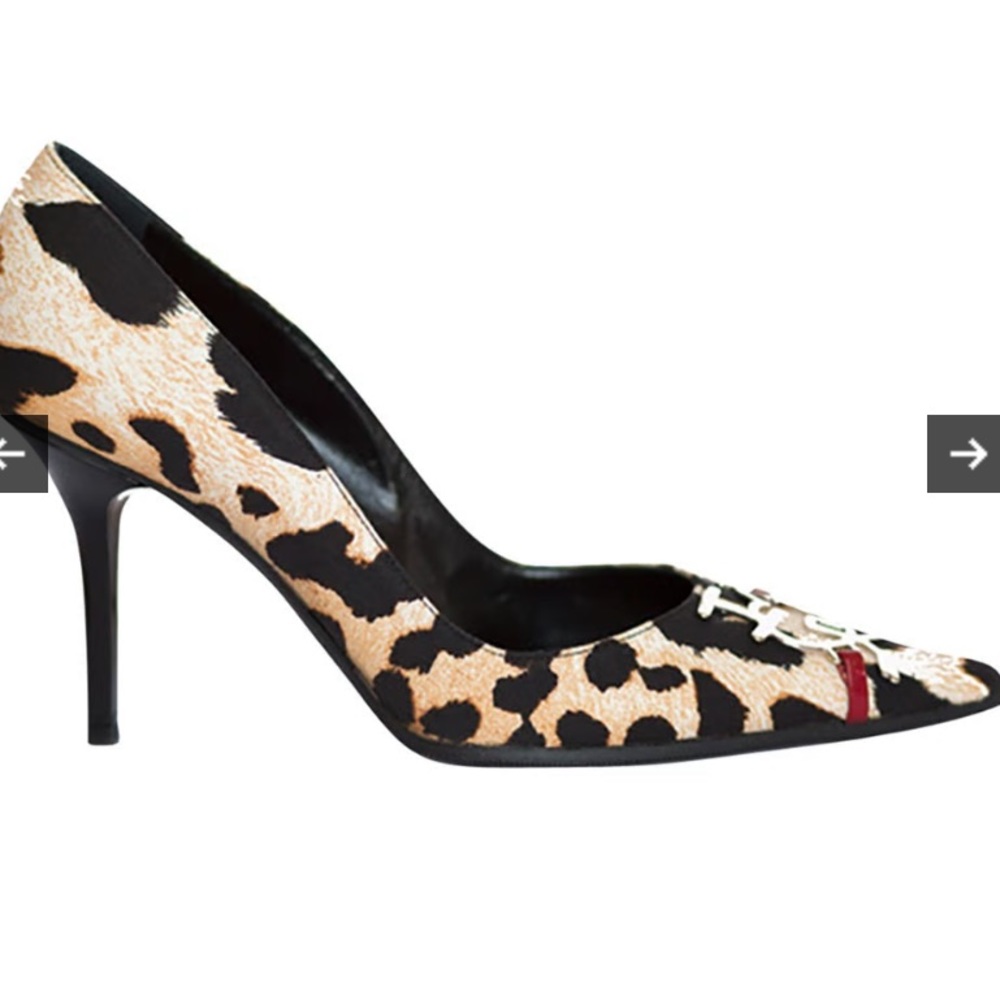 Dior Leopard Print Heels with Red Accents - Picture 2 of 5